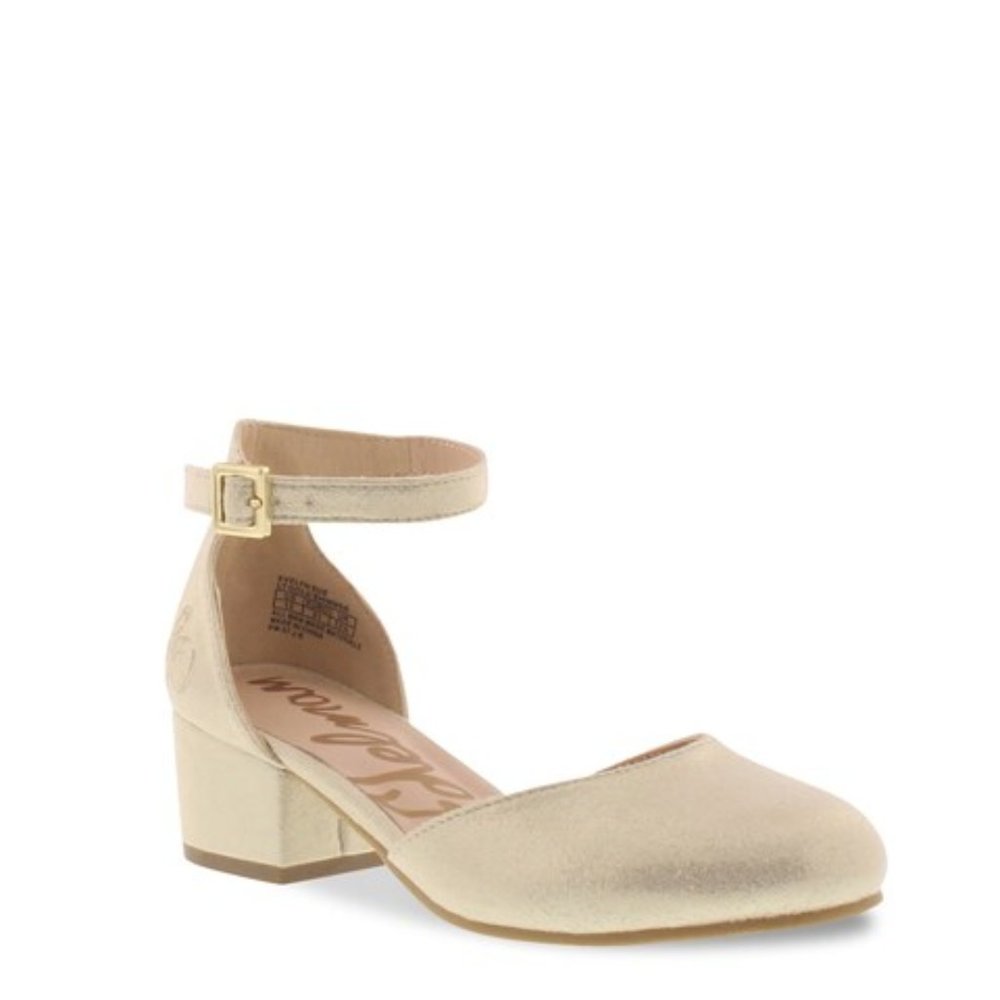Sam Edelman Evelyn Sue Gold Block Heel Pump Kids Size 6
